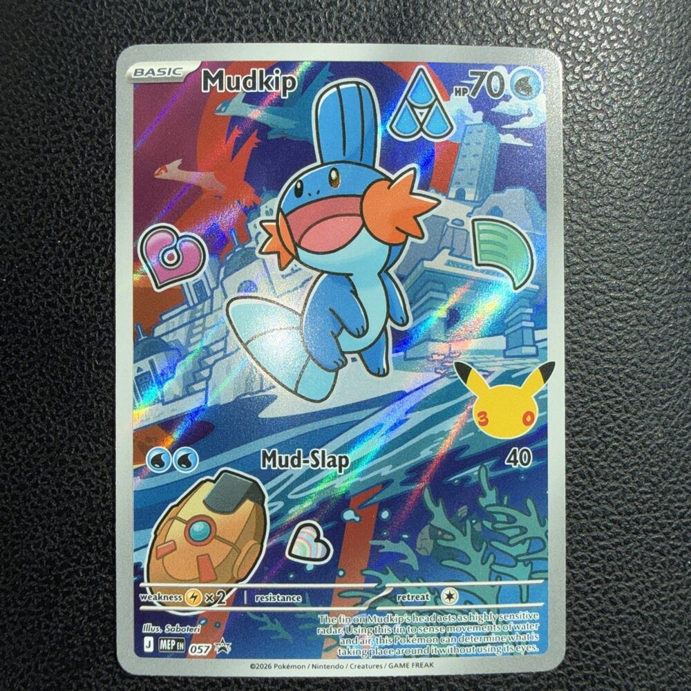 Pokemon MUDKIP MEP 057 Pitch Black - 1st Partner FULL ART Promo 30th Anniversary